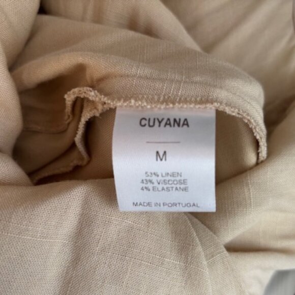 Cuyana Linen Tie Dress with Two Side Slits with Pockets Size Medium TAN COLOR - Picture 10 of 10